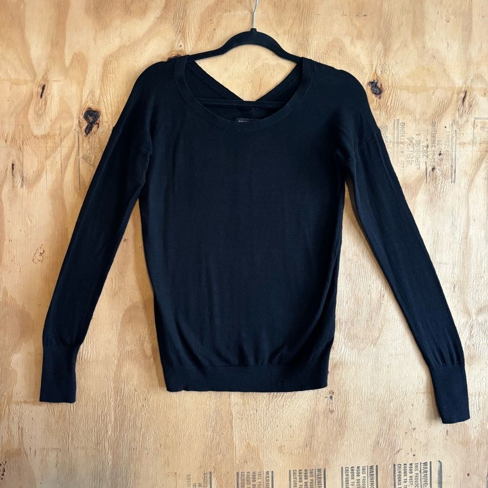 Banana Republic Lightweight Black Cotton Blend Sweater Sz S